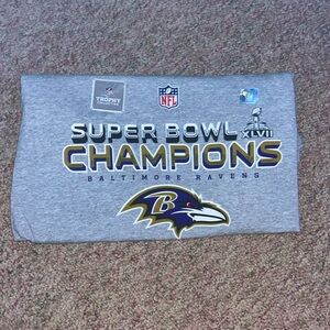 XLVll Super Bowl Champions. XL Gray Ravens T-Shirt. Deadstock. ( I Have 2 )